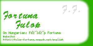 fortuna fulop business card